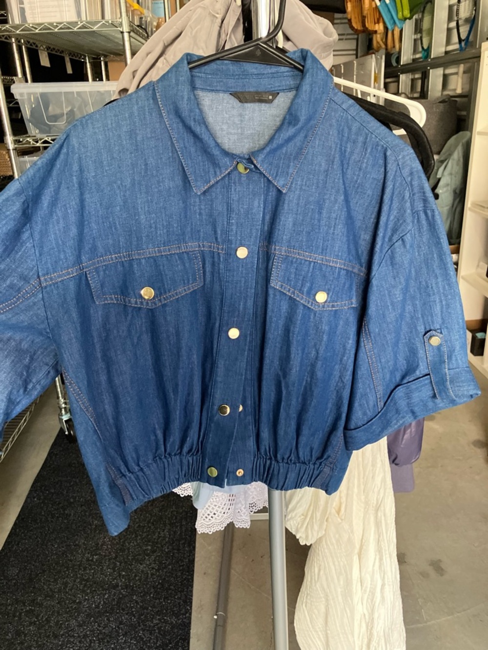 Zara Light Blue Denim Shirt Jacket